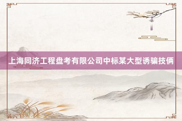 上海同济工程盘考有限公司中标某大型诱骗技俩